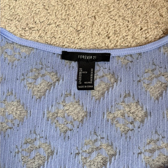 forever 21 purple lavender lace zip up corset long sleeve top - Picture 9 of 12